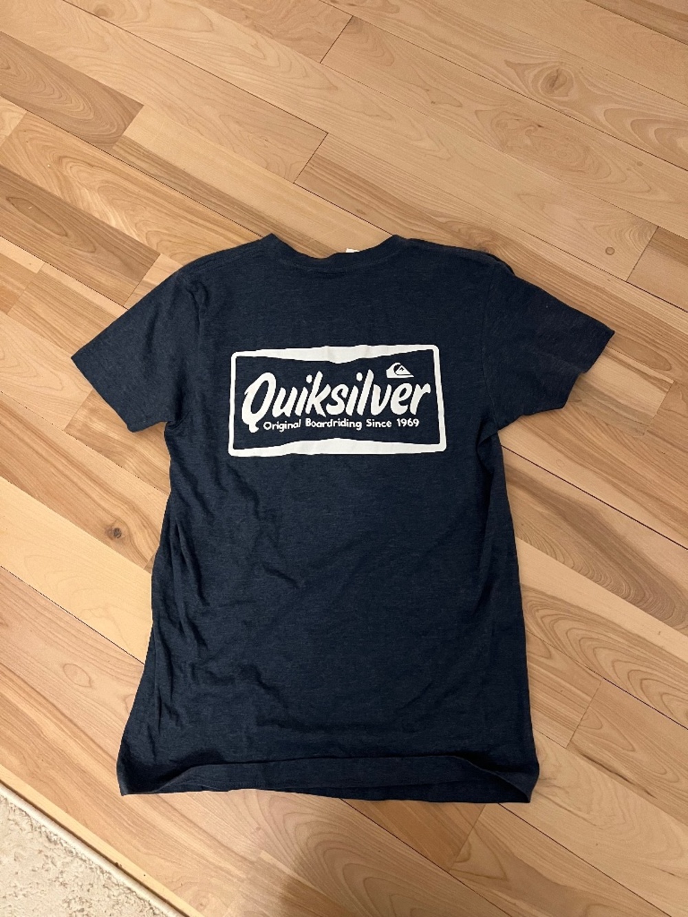Quiksilver Navy Blue Short Sleeve Tee with White Logo